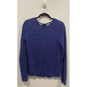 VICTORIA SPORT Blue Purple Long Sleeve Open Back T-Shirt